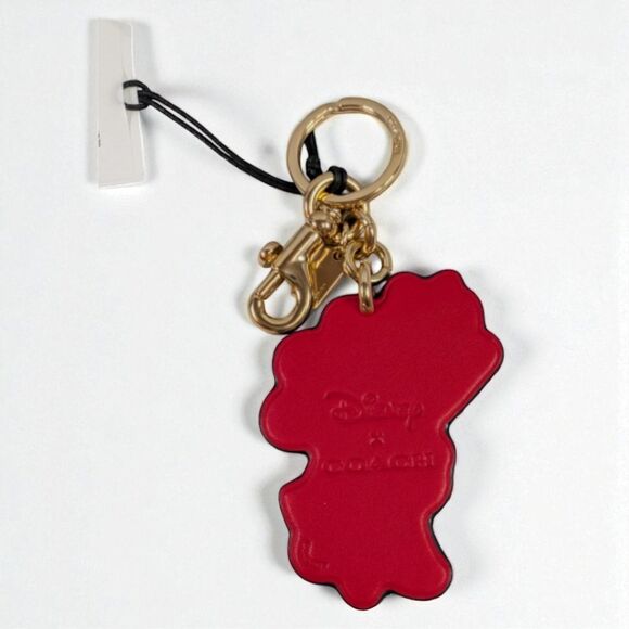 Coach x Disney Minnie Mouse Leather Bag Charm Keychain Limited Edition - Picture 2 of 2